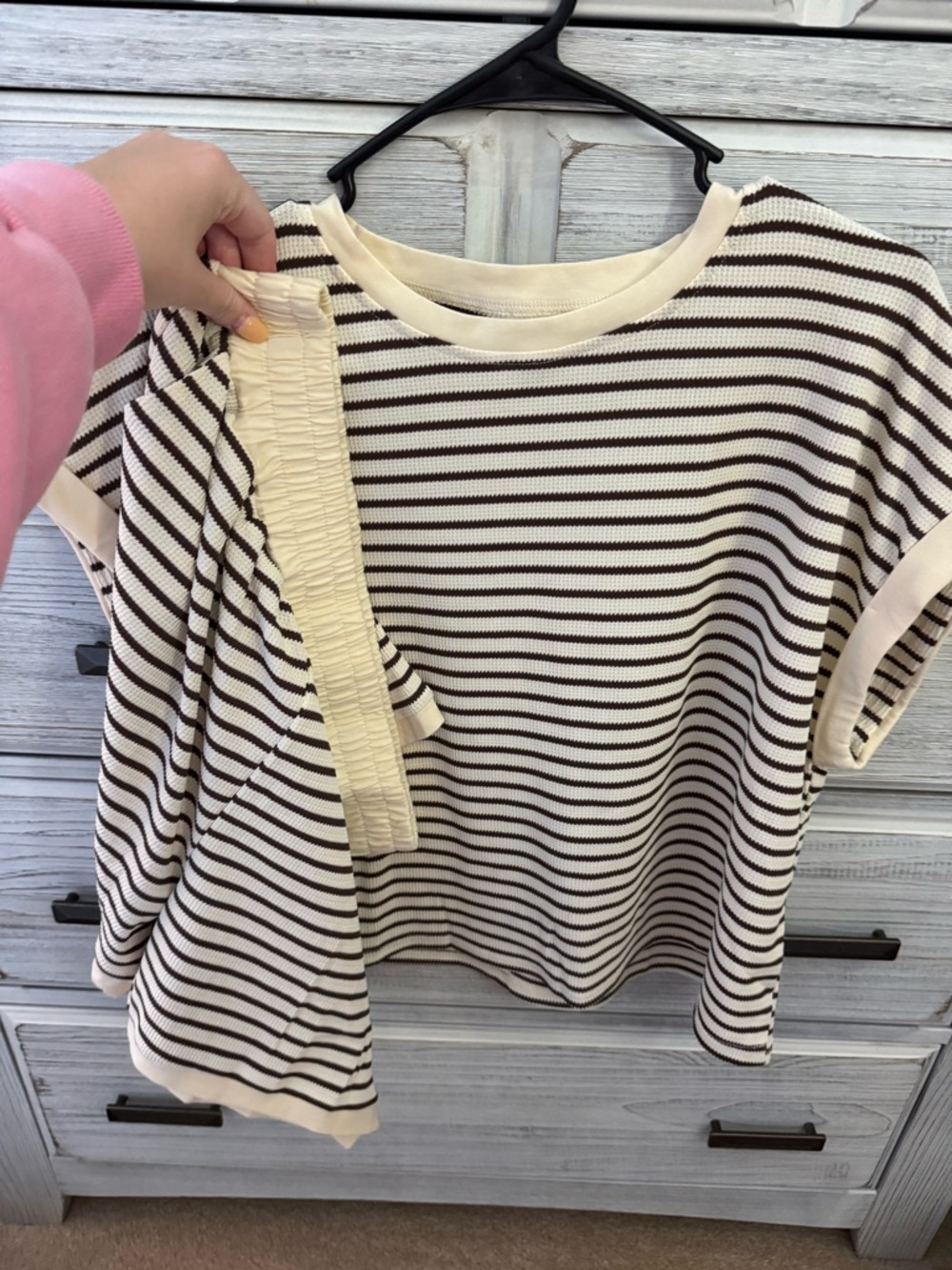 Boutique brown and cream striped set